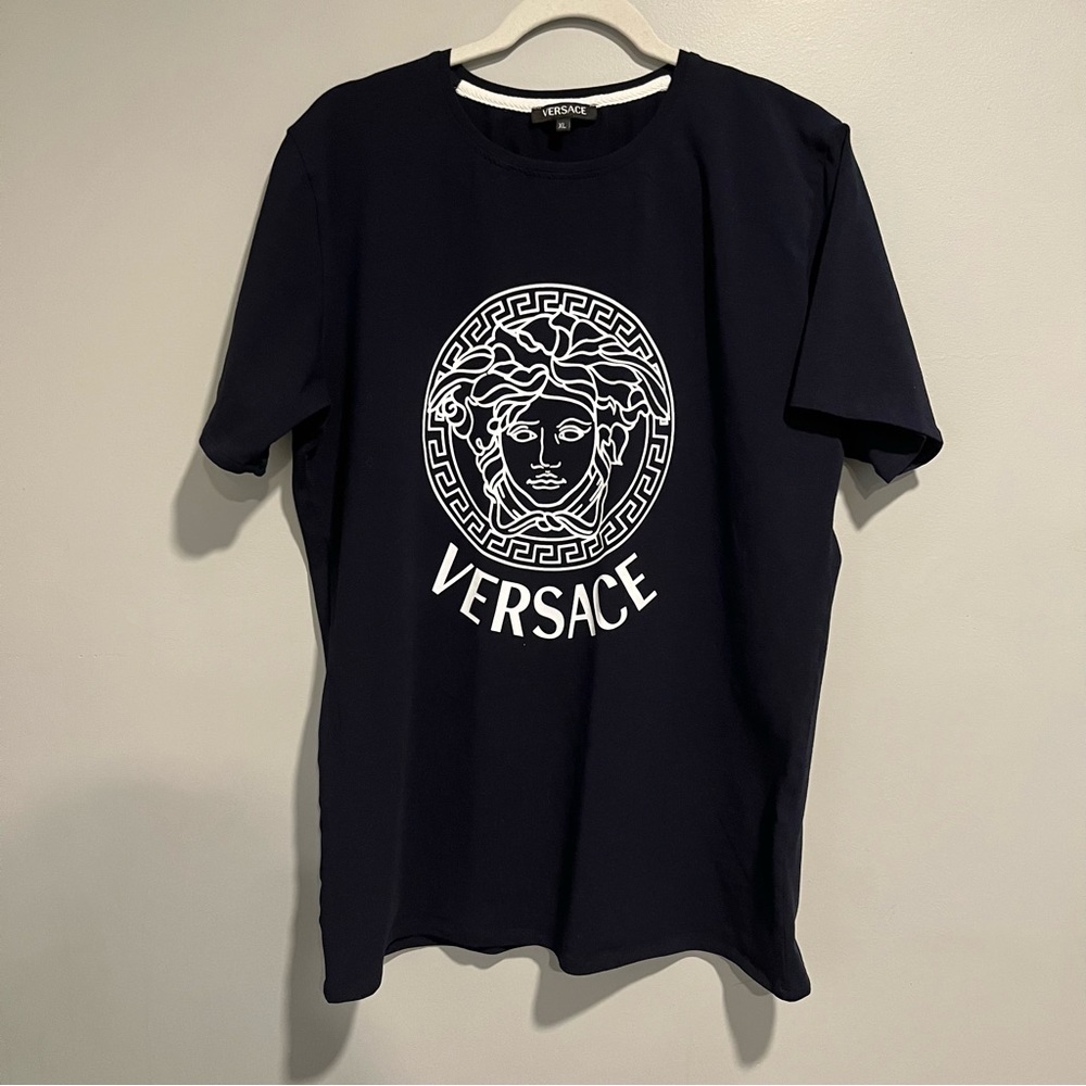 Versace Medusa Coin Logo T-Shirt - Blue - XL